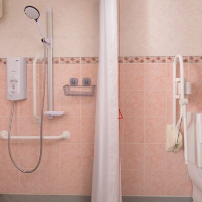Accessible shower and closomat toilet